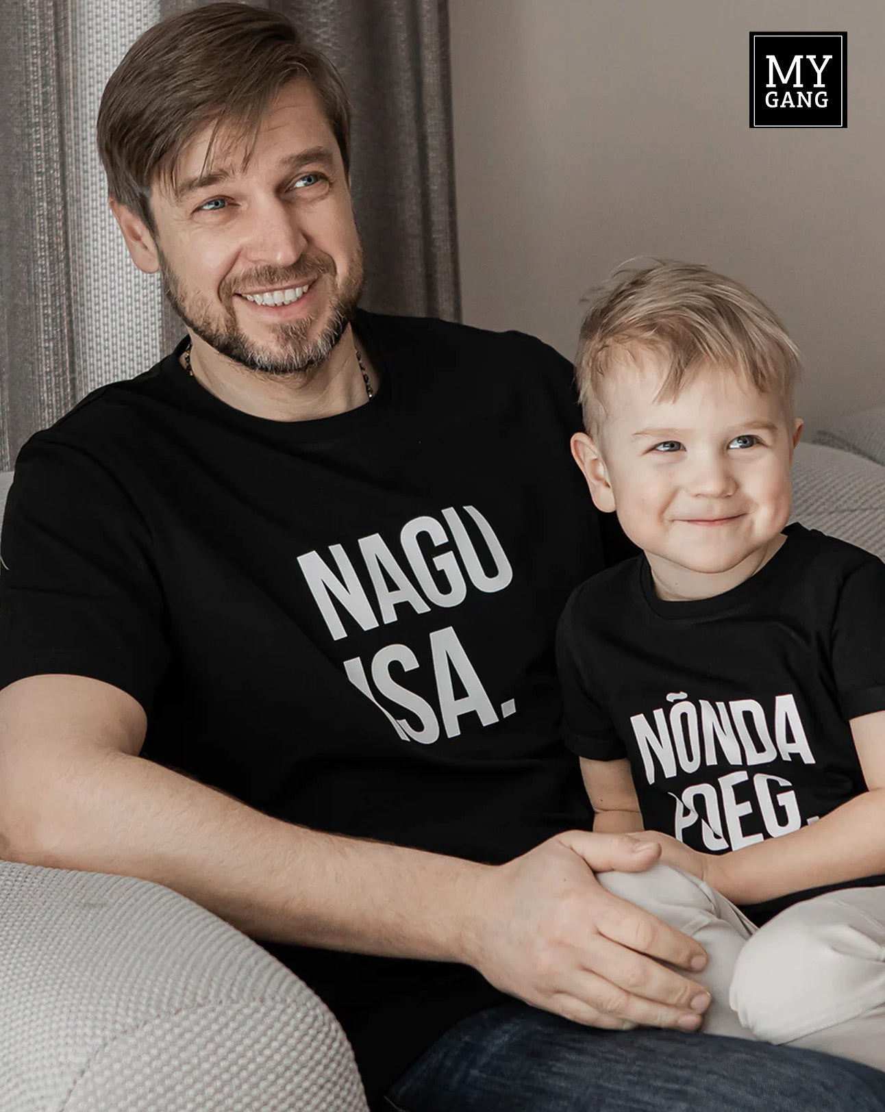 T-shirt set NAGU ISA. NÕNDA POEG.