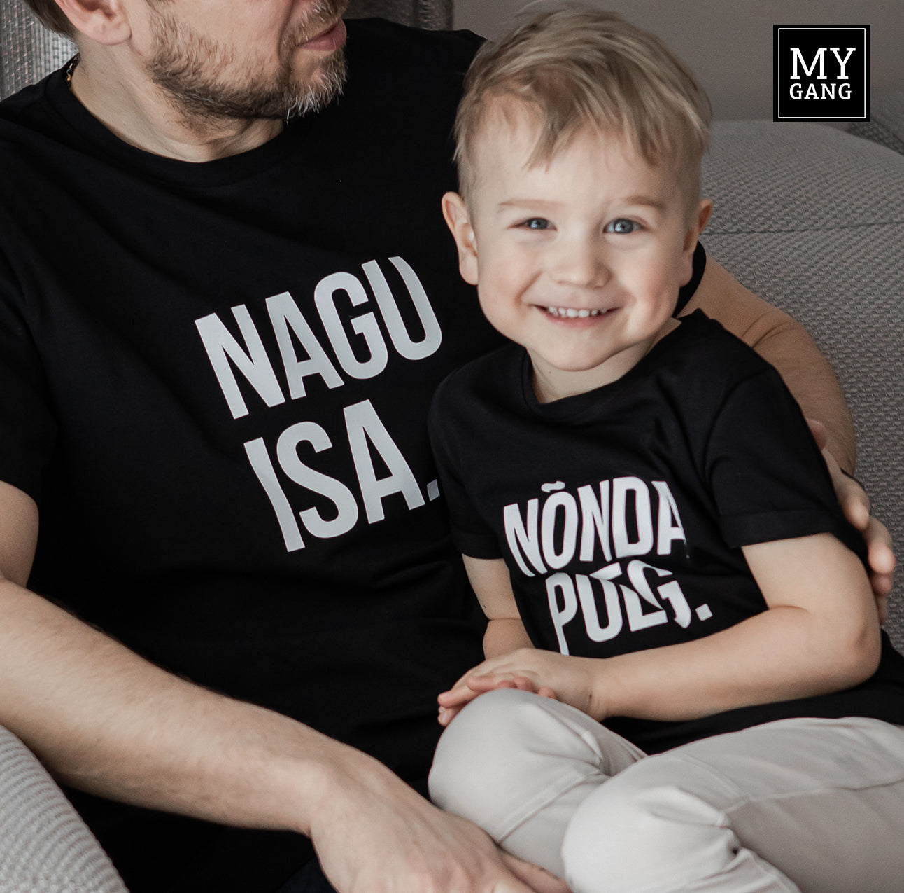 T-shirt set NAGU ISA. NÕNDA POEG.