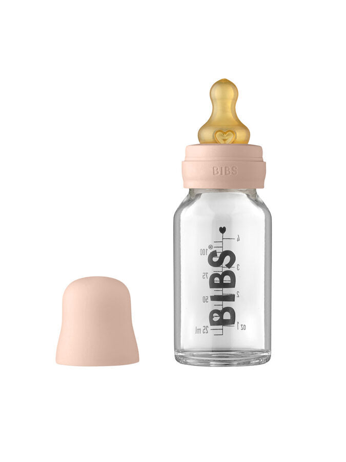 NEW BIBS glass feeding bottle 110ML (blush) 0+ months